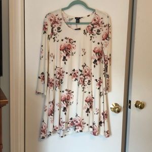 White long sleeve floral dress